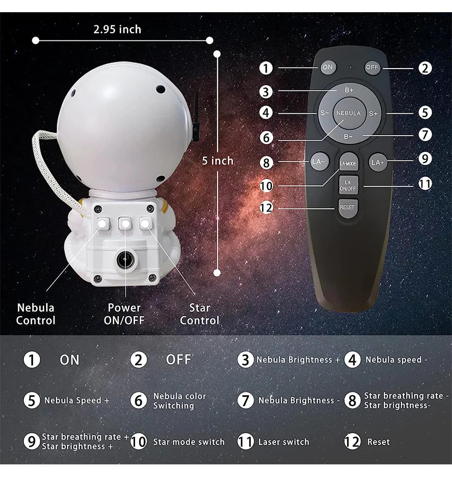 Galaxy Star Astronaut Projector Light Starry Sky Porjectors Lamp